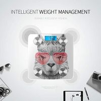 LYAOE Bluetooth Body Fat Scale Lama Love Portrait Sunglasses Handdrawn Smart Wireless Scale with LCD Display Measuring Body Weight Bmi and Health Digital Scale