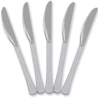 Extra Heavy Weight Plastic Knives | 20ct (Silver)