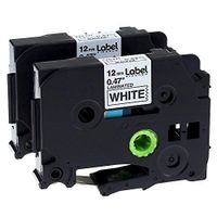 Label KINGDOM 2 Pack Replace P-Touch Label Tape Compatible with Brother PTouch (TZ231 TZe231) Standard Laminated TZe Tapes, Black on White, 0.47 Inch (12mm) x 26.2 Feet (8m)