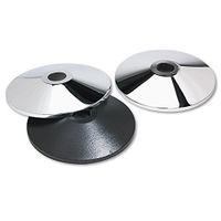 Tatco Adjusta-Tape Crowd Control Stanchion Bases, Chrome, 14 inch Dia, Silver, 2/Box