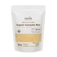 Nuvia Organics USDA Certified Carnauba Wax, 100% Vegan - Great for DIY Cosmetics, Food Grade, Various Uses, 16oz