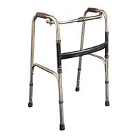 ZHPRZD Disabled Walker Elderly Walker Foldable Old Man Auxiliary Double Armrests Four Feet Black Flat Steel Walker 45×37×75(91) cm