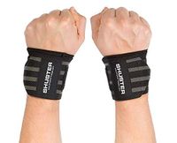 Wrist Wraps by Shuster: Extra Support, NO THUMB LOOP, Bodybuilding, Powerlifting, Cross Fit, Weightlifting (Grey, Large)