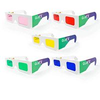 GloFX Color Therapy Paper Glasses - 5 Pack - Chakra Glasses Chromotherapy Glasses Light Therapy