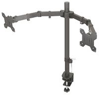 EZM Basic Dual Monitor Mount Stand Desk Clamp with Grommet Mount Option Holds Monitors up to 27" Widescreen Uses Standard Vesa Mount (002-0007)