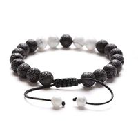 CNLQ Adjustable Lava Rock Stone Essential Oil Anxiety Diffuser Bracelet Unisex with Turquoise - Meditation,Relax,Healing,Aromatherapy (Howlite)
