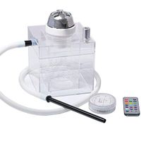 Hookah Narguile Shisha, LED Shisha with Remote Control, Portable Acrylic Hookah, Arab Hose Hookahs Combo Kit Set