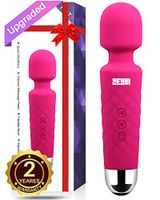HEHUI Cordless Wand Massager,Handheld Waterproof Massage with 8 Powerful Speeds and 20 Modes, Portable Rechargeable Electric Massager for Back Neck Shoulder Legs(Pink)