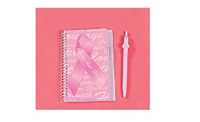 SET OF 2 Pretty PINK RIBBON NOTEBOOKS w/PENS - BREAST CANCER AWARENESS - Gifts