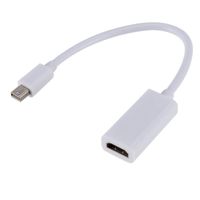 hudiemm0B Mini DisplayPort to HDMI Adapter, Mini Display Port DP to HDMI Cable Adapter for M-ac Macboo-k Pro Air T-hunderbolt White