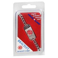 Medical Emergency ID Bracelet - "See Wallet Card" - For All Medical Conditions