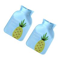 Wansan 2 Pcs Premium Mini Hot Water Bottle with Cover and Soft Fleece for Pain Relief