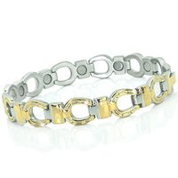 Elegant Magnetic Bracelet for Women Pain Relief for Arthritis and Carpal Tunnel Tendonitis Tennis Elbow Joint Wrist-Magnetic Bracelet for Women Gold Plated with Fold Over Clasp-GH1 (6.9 in / 17.5 cm)