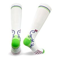Vitalsox Italian Graduated Compression Socks (1 Pair- Fitted) for Women Best for Running, Travel, Yoga, Nurses, Maternity Pregnancy, White, Medium