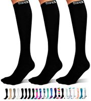 SB SOX 3-Pair Compression Socks (15-20mmHg) for Men & Women – Great Quality Comfortable Socks, Easy to Put On – Best Socks for Daily/Any Use, Running, Nurse, Travel (01 – Solid Black, XX-Large)