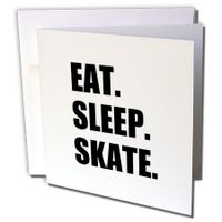3dRose Eat Sleep Skate - skating enthusiast - passionate skater - black text - Greeting Cards, 6 x 6 inches, set of 6 (gc_180440_1)