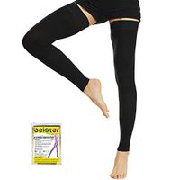 Beister Thigh High Footless Compression Sleeves with Silicone Band for Women & Men, Firm 20-30 mmHg Graduated Support for Varicose Veins, Edema, Flight