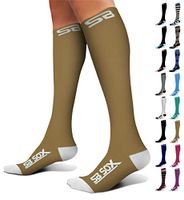 SB SOX Compression Socks (20-30mmHg) for Men & Women - Best Stockings for Running, Medical, Athletic, Edema, Diabetic, Varicose Veins, Travel, Pregnancy, Shin Splints (Nude/White, Medium)