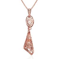Rose Gold Necklaces Pendant Jewelry Birthday Gifts Presents Gemstone for Women Anniversary Zirconia Crystal
