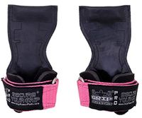 Lifting Grips PRO Weight Gloves Best Heavy Duty Straps Alternative to Power Hooks Deadlifts Adjustable Neoprene Padded Wrist Wrap (PkStRb, Medium 6.50"-7.50" Standard Wrist Size)