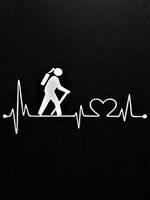 Chase Grace Studio Hiking Lifeline Adventure Explore Vinyl Decal Sticker|White|Cars Trucks Vans SUV Laptops Wall Art|6.5" X 3"|CGS812
