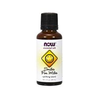 NOW Essential Oils, Smiles for Miles Aromatherapy Blend, Refreshing Aromatherapy Scent, Blend of Pure Essential Oils, Vegan, 1-Ounce
