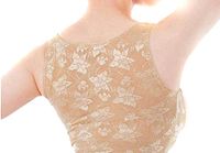 Hot Newest Lace Style Lady Adjustable Elastic Posture Aid Corrector Back and Shoulder Support Chest Breast Support Belt Band (L, Nude)