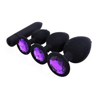 4pcs Silicone Trainer Kit for Women, B'utt Plùgs - Beginner Starter Set (Black3)