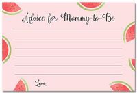 Watermelon Baby Shower Advice For Mommy Cards Advice For Parents Cards Activities Games Pink Red Green Summer Soiree BabyQ BBQ Girls It's A Girl Pool Party Melons Baby Advice (24 count)