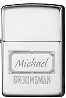Personalized Zippo Groomsman High Polish Chrome Windproof Lighter with Free Engraving