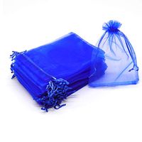 Dealglad 100pcs Drawstring Organza Jewelry Candy Pouch Party Wedding Favor Gift Bags (4x6, Royal Blue)