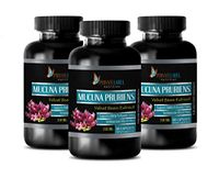 Brain and Memory Power Boost - MUCUNA PRURIENS 350 MG - Velvet Beans Extract - Digestion Supplements Men - 3 Bottles 180 Capsules
