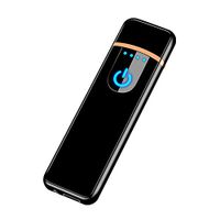 smallwoodi USB Lighter,USB Rechargeable Windproof Touch-Sensing Cigarette Lighter Collectible Men Gift Charging Lighter Black