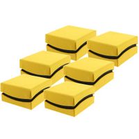 Bucasi 6 Gift Box Jewelry Necklace Party Favor Yellow Black Design Fully Assembled 2.5 inches Square