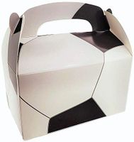 Soccer Treat Boxes (6.25") White and Black Soccer Ball Goody Favor Birthday Party Box (12)