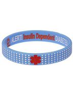 Diabetes Insulin Dependent - Blue Dot Reversible Medical Bracelet-M