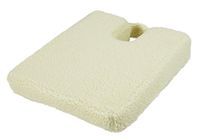 ObboMed SU-2340 Orthopedic Multiuse Wedge Cushion with Coccyx Cut-Out, Pressure Relief for Hemorrhoids, Tailbone, Sciatica, Hip, Fleece Cover, Cream