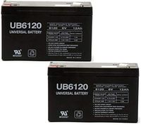 Universal Power Group 6V 12Ah SLA Battery for Lithonia ELB-1255 Emergency Light - 2 Pack
