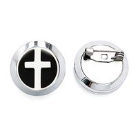 Aromabug Aromapin (Cross) 22mm Personal Aromatherapy Essential Oil Diffuser Stainless Steel Locket Brooch. 7 High Fiber Pads and 3 Essential Oils Included.