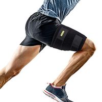 Thigh Support, Thigh Brace with Silicone Anti-Slip Strips, Hamstring Wrap Compression Sleeve for Men and Women, Adjustable Leg Support for Sprains, Strains, Tendinitis Injury and Recovery