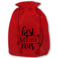 TPSXXY Best Mimi Ever Large Christmas Drawstring Bag Santa Present Bag Basket Gifts Sack