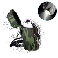 Warrior Tech Sleek USB Rechargeable Flameless Upgraded Dual Arc Plasma Lighter (Military)