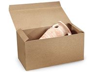 Pack of 50, 12 x 6 x 6" Kraft Gift Boxes Recycled 1 Piece Box for Shirts, Sweaters, Robes, Jackets, Baby Clothes, Towels & Scarves