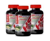 Stress and Anxiety Supplements - Mood Support Vitamins and Herbal EXTRACTS - Natural Complex - b12 methylcobalamin Complex - 3 Bottles 180 Vegetable Capsules