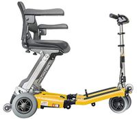 Freerider Luggie Elite -Folding Mobility Scooter with Lithium-ion Battery for Adults and Seniors, Heavy Duty, Portable, Lightweight, Airline Approved, Yellow