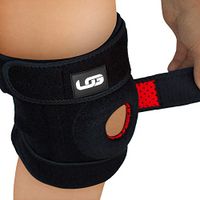 Adjustable Knee Brace Support - Sports Exercise, Meniscus Tear, ACL, MCL, LCL, Arthritis, Injury Recovery, Pain Relief - Open Neoprene Patella Stabilizer (Black, Medium: Knee 16" - 22" / 39cm - 56cm)
