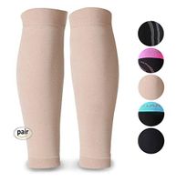 Calf Compression Sleeve, 1 Pair Unisex, MGANG Strong Calf Support 20-30mmHg, Best for Calf Pain & Swelling Relief, Shin Splint, Varicose Veins, Maternity Pregnancy, Muscle Recovery, Travel, Beige L