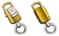 Niniesa 3 in 1 USB Rechargeable LED Lights And Electronic Cigarette Lighter (2 Extra Key Rings and Gift Box) GIFT Car Keychain for Men and Women (Gold)