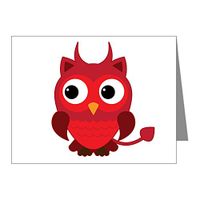 Note Cards (10 Pack) Little Spooky Owl Devil Monster