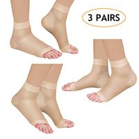 Laneco Plantar Fasciitis Socks (3 Pairs), Compression Foot Sleeves with Heel Arch & Ankle Support, Great Foot Care Compression Sleeve for Men & Women